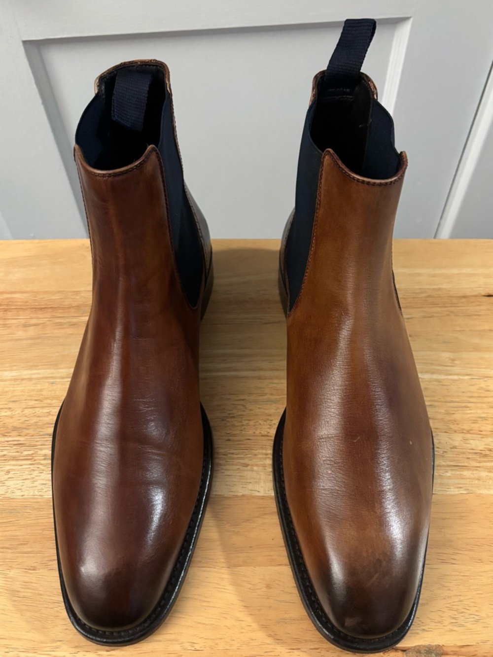 Men's Johnston and Murphy Italian Collection Brown Leather Chelsea Boots 10